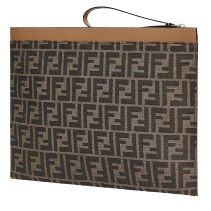 FENDI LARGE FLAT FF POUCH FABRIC POUCH