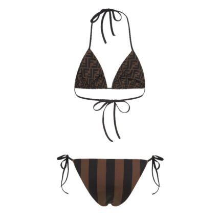 FENDI SWIMSUIT BROWN LYCRA REVERSIBLE BIKINI