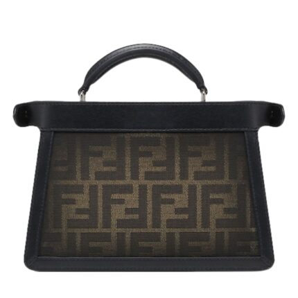 FENDI PEEKABOO ISEEU XCROSS BROWN FF FABRIC BAG