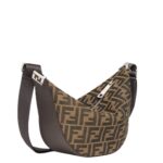 FENDI FF JACQUARD MELON SMALL BROWN BAG