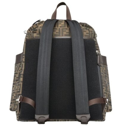 FENDI STRIKE LARGE FF JACQUARD FABRIC BACKPACK