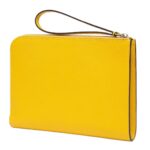 FENDI SMALL YELLOW SELLERIA POUCH WITH 312 HAND-SEWN STITCHES