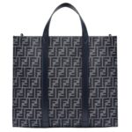 FENDI SHOPPER BLUE FF JACQUARD BAG