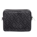 FENDI SQUARED FF CAMERA CASE ORGANIZER BLACK LEATHER AND FF BAG