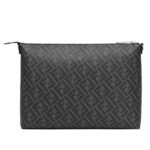 FENDI DIAGONAL MESSENGER GRAY FABRIC BAG