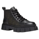 FENDI FORCE BLACK LEATHER BIKER BOOTS