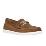 FENDI O LOCK LIGHT SUEDE LOAFERS