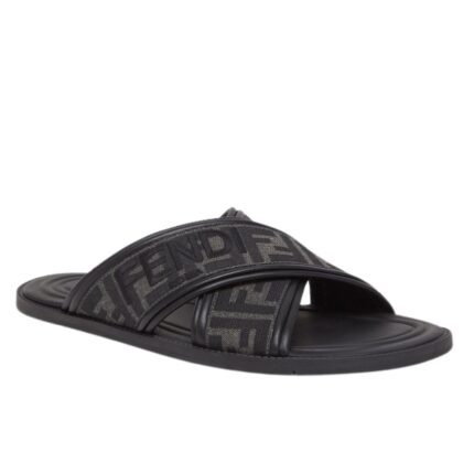 FENDI MULTICOLOR FABRIC SLIDES
