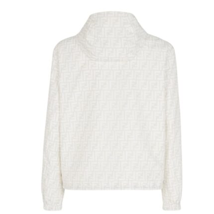 FENDI BLOUSON WHITE NYLON JACKET