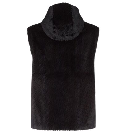 FENDI VEST BLACK FF MINK GILET
