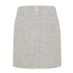 FENDI WHITE CHECK WOOL MINI SKIRT