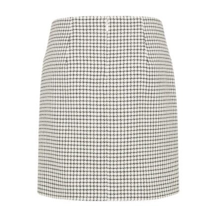 FENDI WHITE CHECK WOOL MINI SKIRT