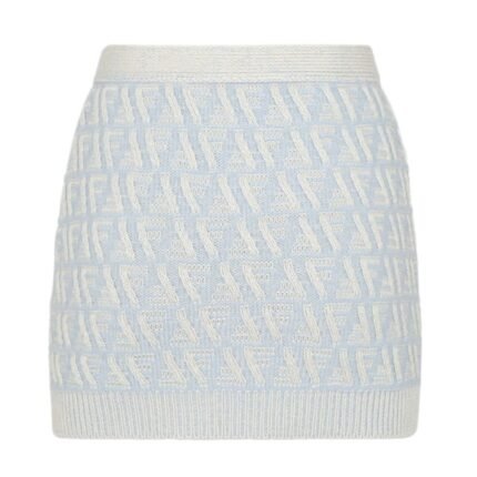 FENDI FF CASHMERE AND WOOL MINI SKIRT