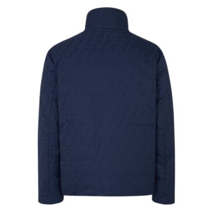 FENDI BLUE FF NYLON PUFFER JACKET