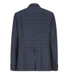 FENDI JACKET BLUE FF LABYRINTH JACQUARD BLAZER