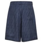 FENDI BERMUDAS SHORT PANTS IN BLUE FF SILK