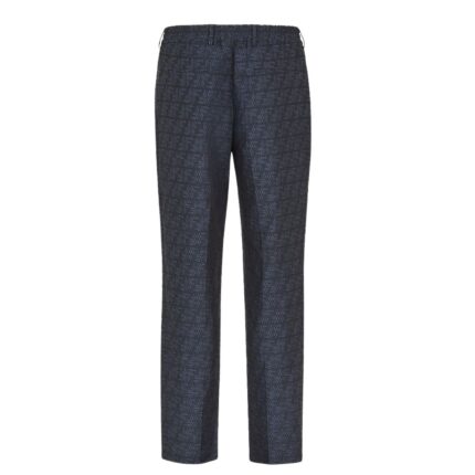 FENDI BLUE FF LABYRINTH JACQUARD PANTS