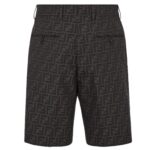 FENDI BERMUDA PANTS IN BROWN FABRIC