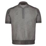 FENDI BLACK AND SILVER METALLIC YARN POLO SHIRT