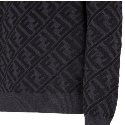 FENDI JUMPER BLACK WOOL PULLOVER