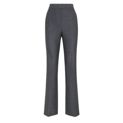 FENDI BLACK PINSTRIPED WOOL PANTS