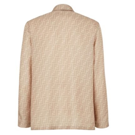 FENDI BEIGE FF SILK SHIRT