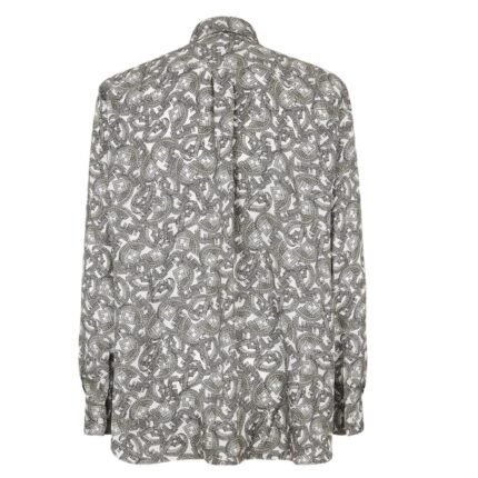 FENDI GRAY JEWELS SILK SHIRT