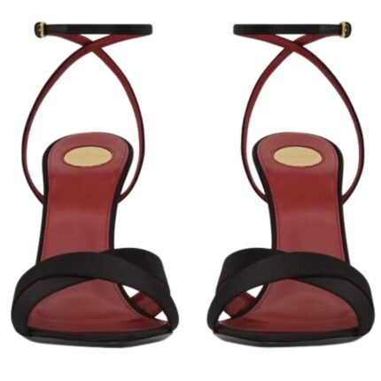 SAINT LAURENT BIBI WEDGES IN SATIN CREPE