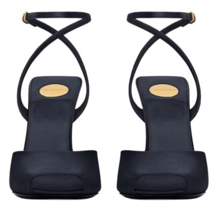 SAINT LAURENT LA SCANDALE WEDGES IN SATIN CREPE