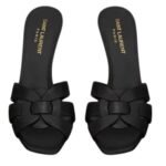 SAINT LAURENT TRIBUTE MULES IN SMOOTH LEATHER
