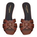 SAINT LAURENT TRIBUTE MULES IN SMOOTH LEATHER