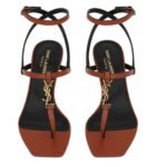 SAINT LAURENT CASSANDRA SANDALS IN SMOOTH LEATHER