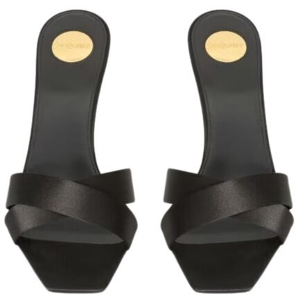 SAINT LAURENT OPYUM MULES IN SATIN CREPE