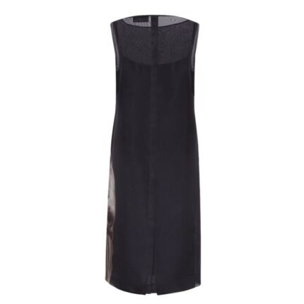 FENDI BLACK PRINTED ORGANZA DRESS