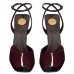 SAINT LAURENT LA SCANDALE SANDALS IN PATENT LEATHER