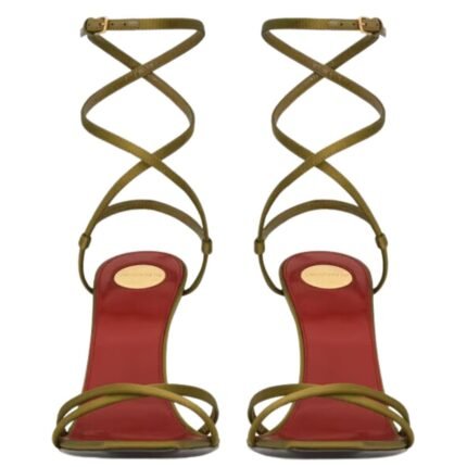 SAINT LAURENT OPYUM SANDALS IN SATIN CREPE