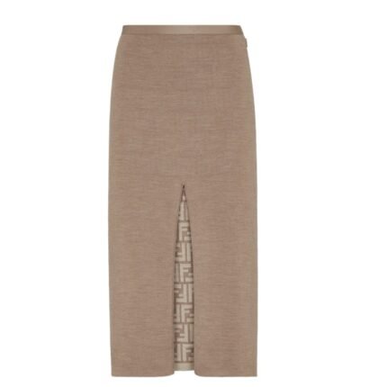 FENDI GRAY WOOL SKIRT