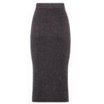 FENDI BLACK JERSEY SKIRT WITH METALLIC YARN