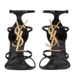 SAINT LAURENT CASSANDRA SANDALS IN PATENT LEATHER