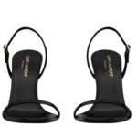 SAINT LAURENT OPYUM SLINGBACK SANDALS IN GLAZED LEATHER