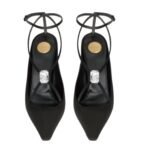 SAINT LAURENT HARLOW PUMPS IN SATIN CREPE AND CRYSTALS