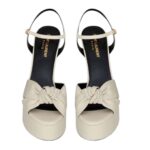 SAINT LAURENT BIANCA PLATFORM SANDALS IN SMOOTH LEATHER