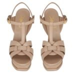 SAINT LAURENT TRIBUTE PLATFORM SANDALS IN SMOOTH LEATHER