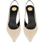 SAINT LAURENT NORMA SLINGBACK PUMPS IN SATIN CREPE