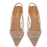 SAINT LAURENT JIVE SLINGBACK PUMPS IN TPU AND RHINESTONES