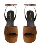 SAINT LAURENT JODIE PLATFORM SANDALS IN SUEDE