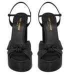 SAINT LAURENT BIANCA PLATFORM SANDALS IN SMOOTH LEATHER