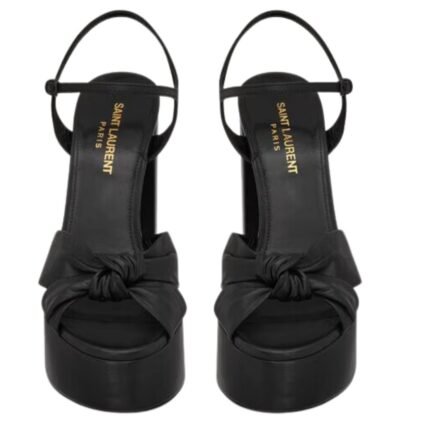 SAINT LAURENT BIANCA PLATFORM SANDALS IN SMOOTH LEATHER