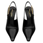 SAINT LAURENT LEE SLINGBACK PUMPS IN GLAZED LEATHER