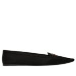 SAINT LAURENT POPPY BALLERINAS IN SATIN CREPE